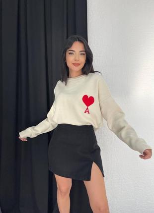 Светр жіночий бежевий в'язаний oversize