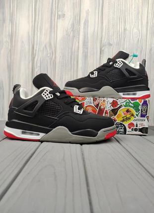 Зимние кроссовки мех ❄️nike air jordan 4 retro bred winter