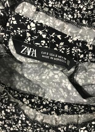 Zara платье из поплина цветочный принт6 фото