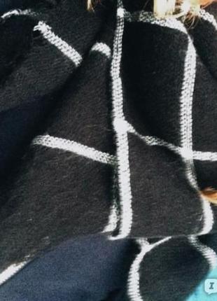 Zara клетчатое одеяло, зимний шарф, теплая женская уютная накидка в клетку шотландки, объемная шаль-накидка6 фото