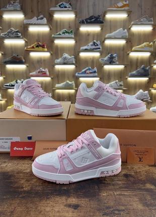 Кросівки снікерси louis vuitton trainer pink/white