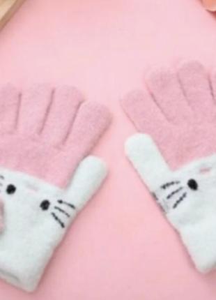 Перчатки китти тёплые аниме2 фото