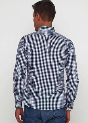 Идеальная хлопковая рубашка в клетку модного итальянского бренда harvey miller.2 фото