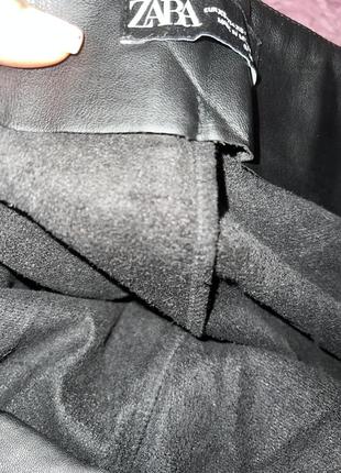 Трендові шкіряні штани з розрізами від zara2 фото