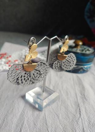 Серьги ажурный текстиль