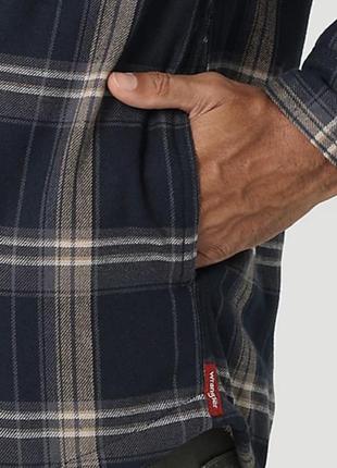 Рубашка wrangler® heavyweight в клетку с подшивкой шерпа оригинал5 фото