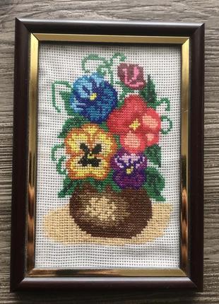 Картина вишивка хрестом квіти