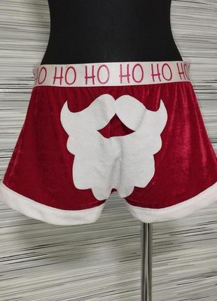 Оксамитові червоні труси боксери -новорічний костюм для санти1 фото