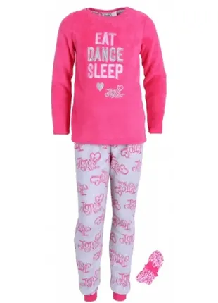 Primark тёплая розовая пижама eat dance sleep 110-116