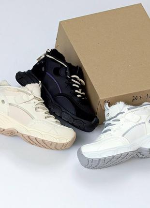 Зимові кросівки з екохутром. зимние женские кроссовки на меху