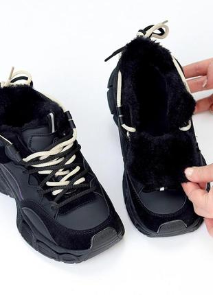 Зимові кросівки з екохутром. зимние женские кроссовки на меху