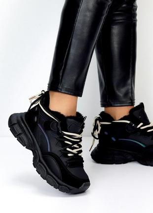 Зимові кросівки з екохутром. зимние женские кроссовки на меху