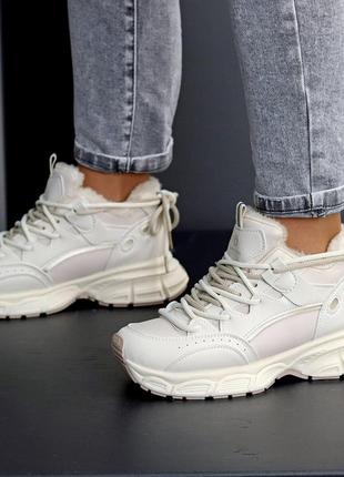 Зимові кросівки з екохутром. зимние женские кроссовки на меху