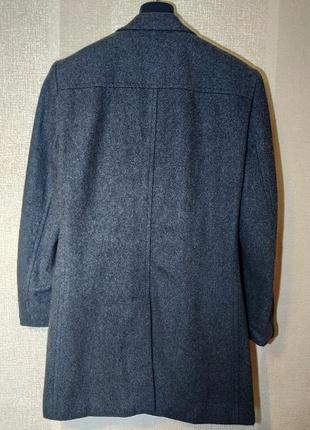 Тепле сіре чоловіче вовняне пальто куртка зимова жакет графітове довге наа високого6 фото