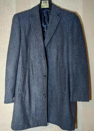 Теплое серое мужское шерстяное пальто куртка зимняя жакет графитовое длинное наа высокого2 фото