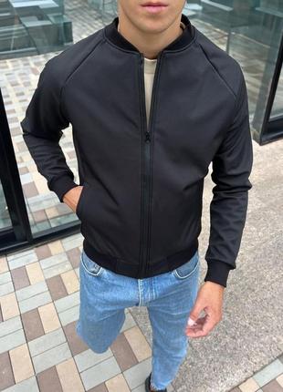 Бомбер из водоотталкивающего материала н5088 черный на молнии