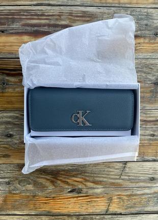 Новый кошелек calvin klein (ck logo longfold blue lake wallet) с америки4 фото