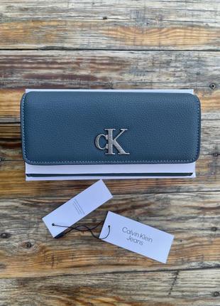 Новый кошелек calvin klein (ck logo longfold blue lake wallet) с америки8 фото