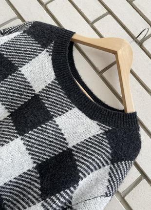 Шерстяной свитер джемпер в клетку h&amp;m8 фото