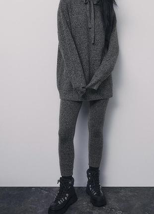 Утеплённые трикотажные лосины zara р.s