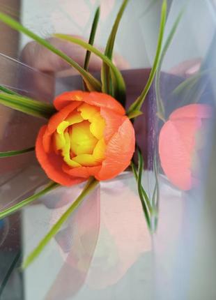 Цветы из мыла. тюльпаны 🌷🌷🌷в упаковке1 фото
