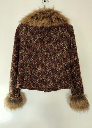 Per una пальто манто женское с мехом marks and spencer коричневое куртка кофта накидка пиджак2 фото