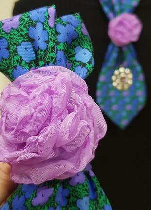 Краватка на ланцюжку + метелик+ квітки9 фото