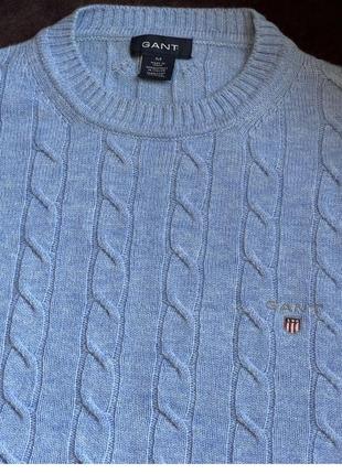 Вовняний светр джемпер gant italy оригінальний блакитний4 фото