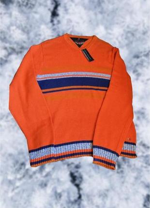 Вовняний светр пуловер tommy hilfiger оригінальний помаранчевий