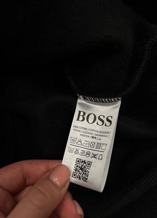 Стильное теплое мужское худи hugo boss черного цвета4 фото