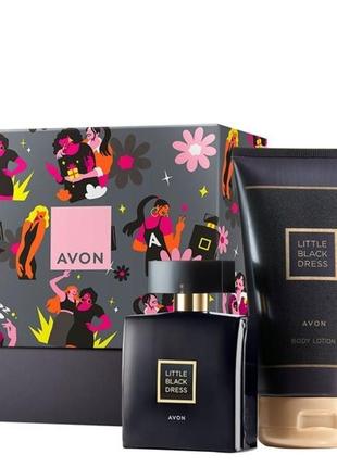 Парфумерно-косметичний набір «hey, beautiful. little black dress» avon в коробці1 фото