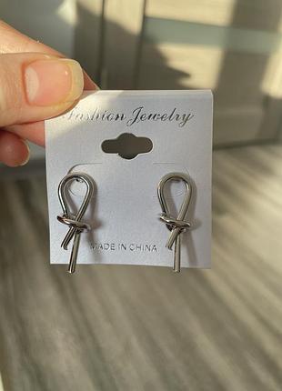Сережки кульчики пусети вузлики срібні якісні стильні