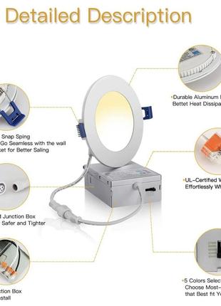 Світлодіодний світильник із розподільною коробкою 6 шт.