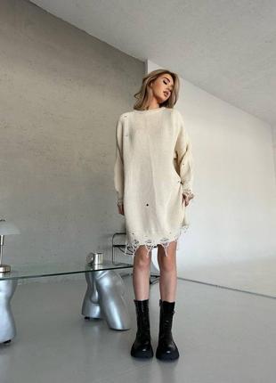 Туніка рванка, oversize, в найактуальніших кольорах, можна вдягати під лосінки та ботфорти😎