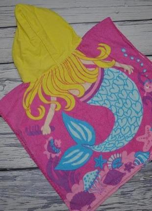 Фирменное детское полотенце пончо девочке махровое русалочка5 фото