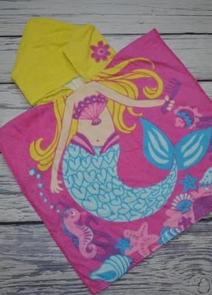 Фирменное детское полотенце пончо девочке махровое русалочка