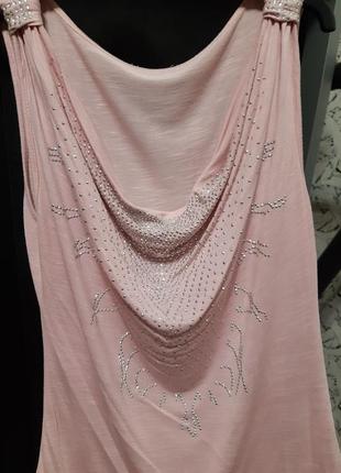 Нежная блузка, со стразами цвета розовой пудры10 фото
