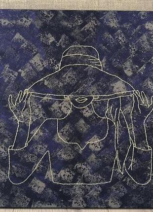 Картина на холсте с вышивкой девушка в шляпе2 фото