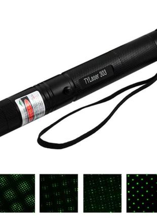 Лазерна указка зелений лазер laser 303 green з насадкою3 фото