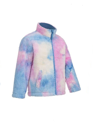 Теплая флисовая кофта куртка в радужных цветах