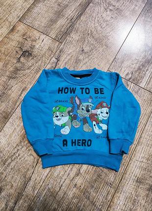 Світшот, светр, кофта, enes, paw patrol, р. 9-12міс., 74-80