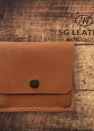 Гаманець із натуральної шкіри ручної роботи "sg leather", колір рудий