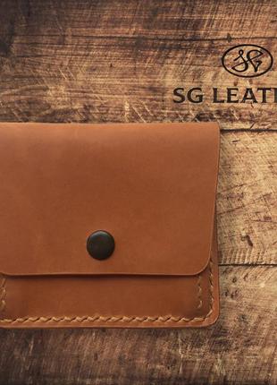 Кошелёк из натуральной кожи ручной работы "sg leather", цвет рыжий