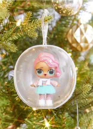 Большой новогодний шар с лол и эльфом l.o.l. surprise holiday present surprise doll оригинал