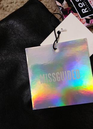 Юбка кожзам с ремешками missguided!2 фото