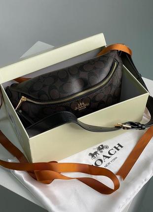 Бананка coach signature belt bag fanny pack brown