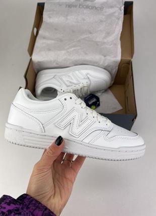 Кроссовки new balance bb480 v1, белый цвет <unk> bb480l3w, оригиналь кроссовки debанс мужские белые кожа