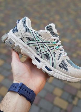 Asics gel-kahana 8 бежеві з салатовим6 фото