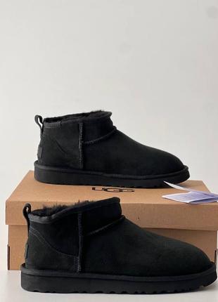 Уггі угги угг ugg ultra mini suede black2 фото