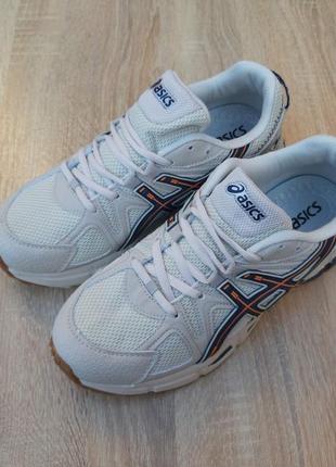 Asics gel-kahana 8 бежевые с синим и оранжевым8 фото